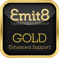 Emit8 Gold Enhanced Support gives you your own digital information display system with all the support of an outsourced solution